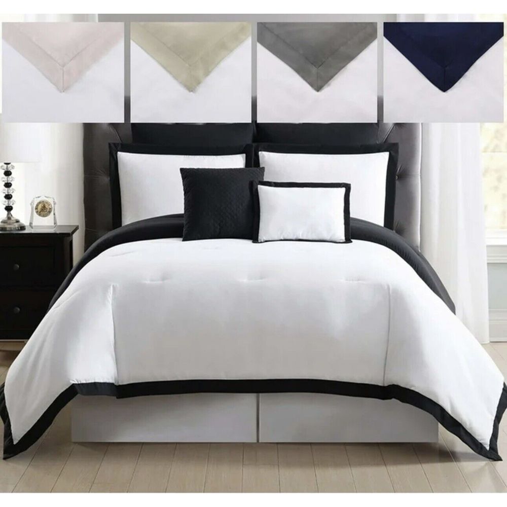 Truly Soft Everyday Hotel 7-Piece Twin/TwinXL Duvet Cover Set in Black & Grey